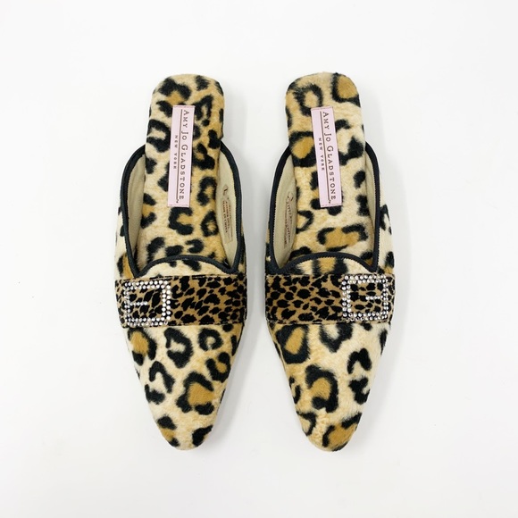 Vintage Shoes - Vintage Amy Jo Gladstone Leopard Mule Slipper L